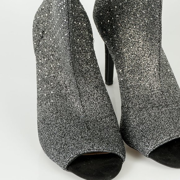 NIB INC Rhinestone Open Toe Ankle Boots -8 - Picture 9 of 11